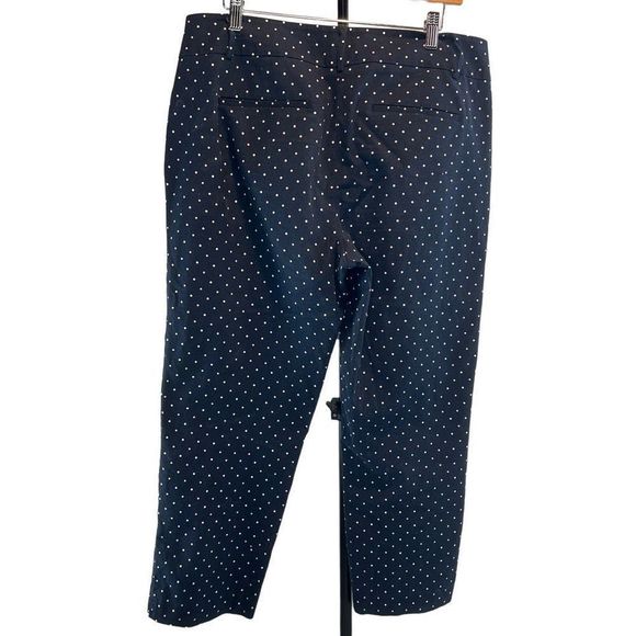 Ann Taylor Factory Navy and White Polka Dot Signature Pants Size 12 - Picture 2 of 9